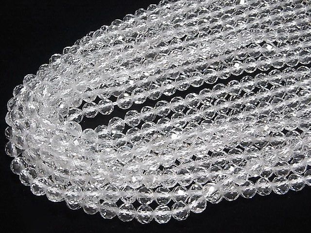 [Video] High Quality! Crystal AAA 64Faceted Round 8mm [2mm hole] half or 1strand beads (aprx.15inch / 37cm)