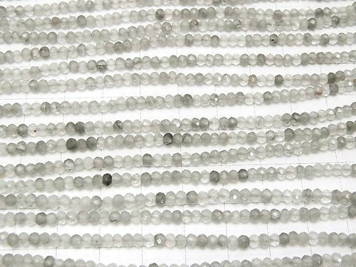 1strand $12.99! Gray Quartz Small Size Faceted Button Rondelle 3 x 3 x 2 mm 1strand beads (aprx.15 inch / 38 cm)