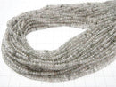 1strand $12.99! Gray Quartz Small Size Faceted Button Rondelle 3 x 3 x 2 mm 1strand beads (aprx.15 inch / 38 cm)