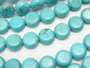 Coin, Magnesite Turquoise Gemstone Beads