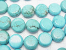 1strand $5.79! Magnesite Turquoise  Coin 10x10x5mm 1strand beads (aprx.15inch/37cm)