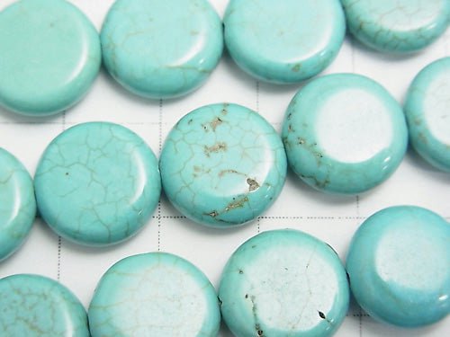 1strand $5.79! Magnesite Turquoise  Coin 12x12x5mm 1strand beads (aprx.15inch/36cm)