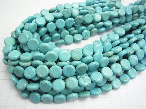 1strand $5.79! Magnesite Turquoise  Coin 12x12x5mm 1strand beads (aprx.15inch/36cm)