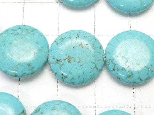 1strand $6.79! Magnesite Turquoise  Coin 14x14x4mm 1strand beads (aprx.15inch/36cm)