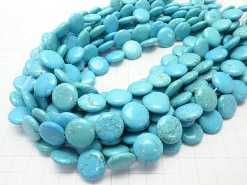 1strand $6.79! Magnesite Turquoise  Coin 16x16x5mm 1strand beads (aprx.15inch/37cm)