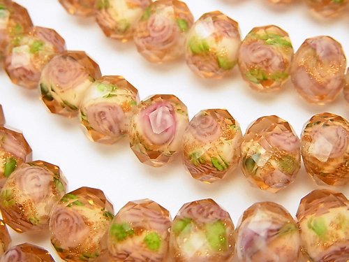 LampworkBeads, Rose, Roundel Synthetic & Glass Beads