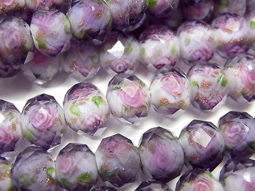 LampworkBeads, Rose, Roundel Synthetic & Glass Beads
