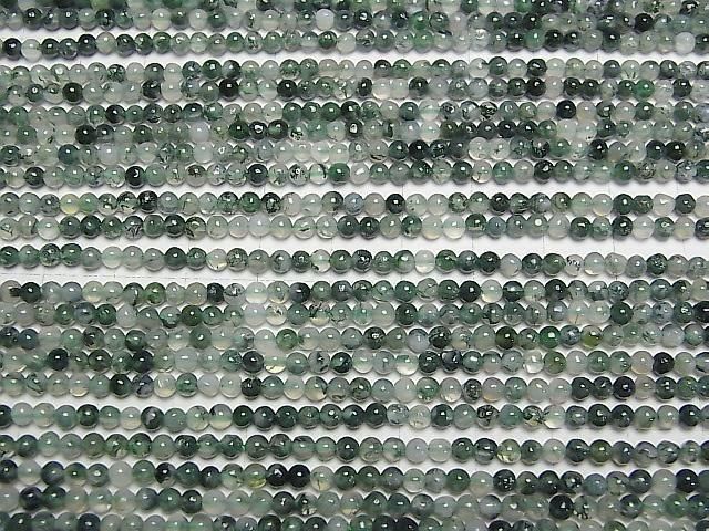 [Video] Moss Agate Round 3mm 1strand beads (aprx.15inch/37cm)