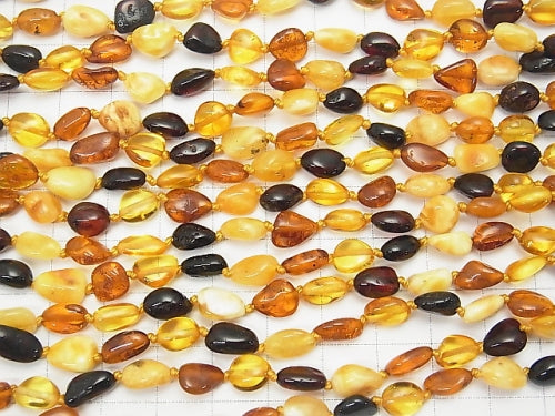 1strand $69.99! Baltic Amber Multi Color Nugget Necklace 1strand beads (aprx.33inch / 84cm)