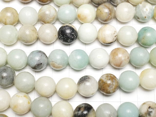 Mix Amazonite Round 12mm 1strand (aprx.14inch/35cm)