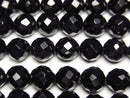 [Video] Black Tourmaline AAA 64Faceted Round 8mm half or 1strand beads (aprx.15inch/38cm)