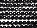 [Video] Black Tourmaline AAA 64Faceted Round 8mm half or 1strand beads (aprx.15inch/38cm)