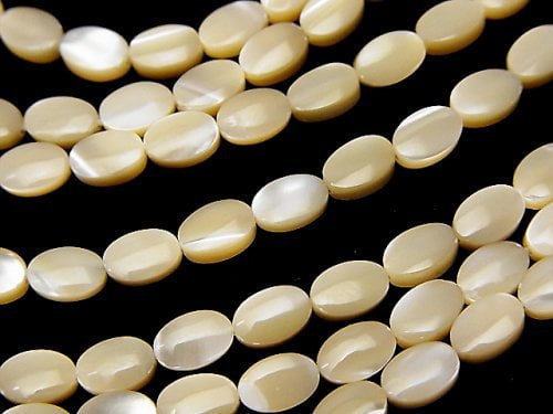 [Video]Mother of Pearl MOP Beige Oval 6x4mm 1strand beads (aprx.15inch/37cm)