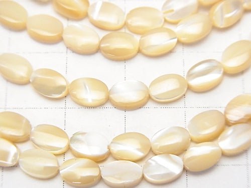[Video]Mother of Pearl MOP Beige Oval 6x4mm 1strand beads (aprx.15inch/37cm)