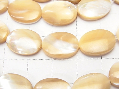 [Video]Mother of Pearl MOP Beige Oval 14x10mm 1strand beads (aprx.15inch/37cm)