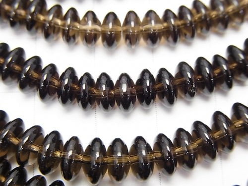 Smoky Quartz AAA Roundel 6x6x3mm half or 1strand beads (aprx.15inch/38cm)