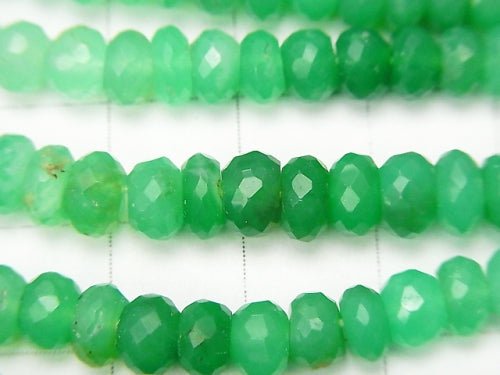 [Video] Chrysoprase AAA--AA++ Faceted Button Roundel  half or 1strand beads (aprx.14inch/34cm)