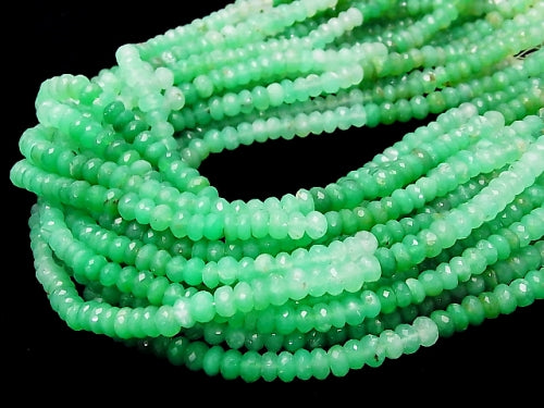 [Video] Chrysoprase AAA--AA++ Faceted Button Roundel  half or 1strand beads (aprx.14inch/34cm)