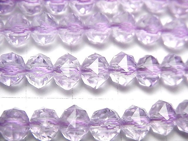 High Quality! Pink Amethyst AAA Star Faceted Button Roundel 8x8x6mm 1/4 or 1strand beads (aprx.15inch/38cm)