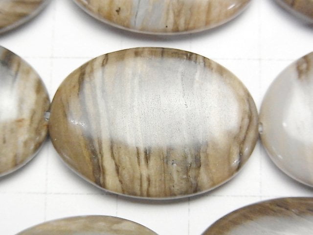 [Video] Silver Leaf Jasper Oval 30x22x7mm half or 1strand beads (aprx.15inch/38cm)