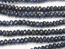 [Video] MicroCut!  Top Quality Sapphire AAA++ Faceted Button Rondelle  1/4 or 1strand beads (aprx.16inch/40cm)