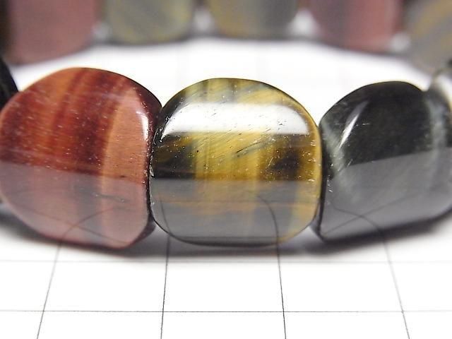 [Video] Tiger's Eye 3-Color Mix AA++ Oval 16x14x6mm Bracelet