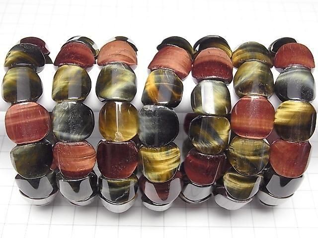 [Video] Tiger's Eye 3-Color Mix AA++ Oval 16x14x6mm Bracelet
