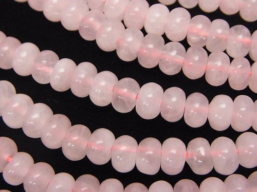 Rose Quartz, Roundel Gemstone Beads