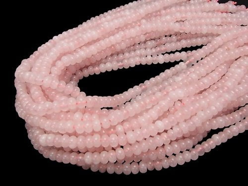 1strand $8.79! Rose Quartz AA++ Roundel 6x6x4mm 1strand beads (aprx.15inch/37cm)