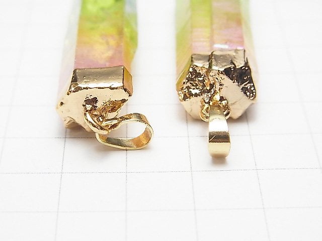 [Video] Crystal AA++ Point Pendant, Pink-Green AB Coating, 1pc