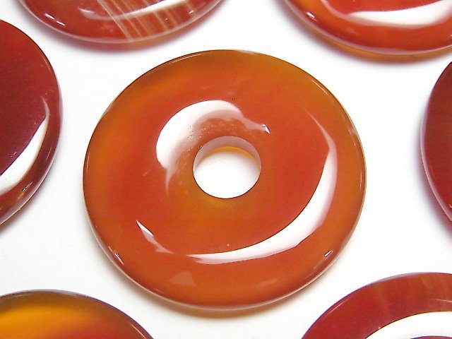 Carnelian, Coin Gemstone Beads