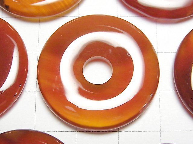 [Video] Carnelian AAA Coin (Donut) 30x30x5mm 2pcs