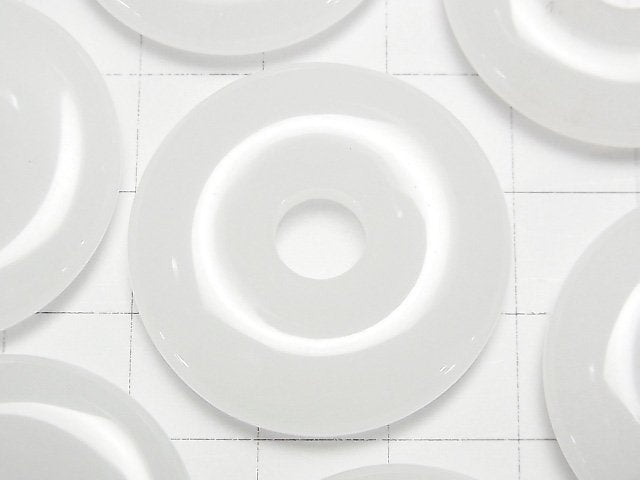 [Video] White Jade Coin (Donut) 30 x 30 x 5 mm 2 pcs