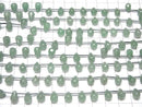 [Video] Green Aventurine Faceted Drop 9x6x6mm half or 1strand beads (aprx.16inch/40cm)