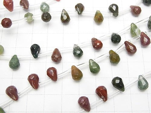 1strand $9.79! Indian agate Faceted Drop 9 x 6 x 6 mm 1 strand beads (aprx.15 inch / 38 cm)