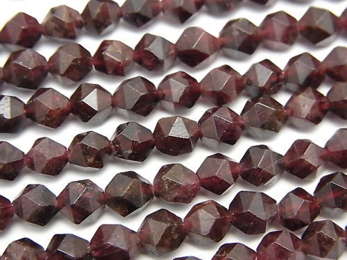 Faceted Round, Garnet Gemstone Beads