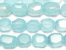 [Video] Sea Blue Chalcedony AAA- Faceted Nugget half or 1strand beads (aprx.15inch/37cm)
