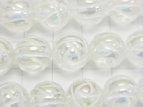 Aqua Crystal  Round Rose Cut 12mm half or 1strand beads (aprx.15inch/37cm)