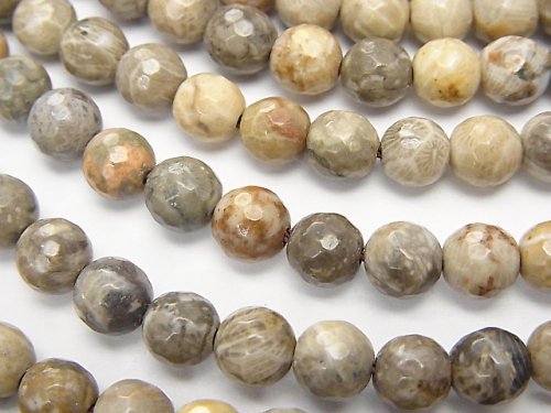 Coral, Faceted Round Gemstone Beads