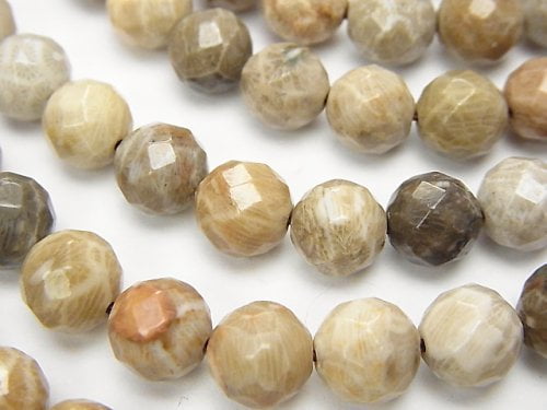 Coral, Faceted Round Gemstone Beads