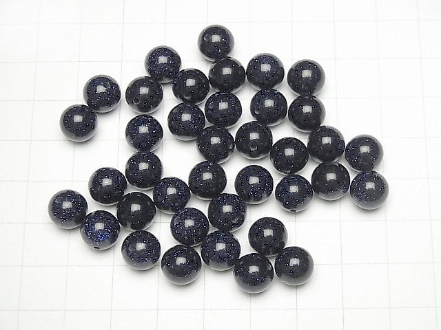 [Video] Blue Golden Sand Stone Half Drilled Hole Round 6mm, 8mm, 10mm 10pcs