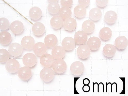 Rose Quartz AAA- Half Drilled Hole Round 6mm,8mm,10mm 10pcs $2.19