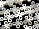 [Video] High-quality white shell openwork motif, 13x13x2mm, 1/4 or 1 strand beads (approx. 15 inches/37 cm)