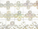 [Video] High-quality white shell openwork motif, 13x13x2mm, 1/4 or 1 strand beads (approx. 15 inches/37 cm)