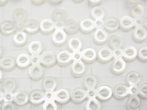 High Quality White Shell Openwork Motif 13x13x2mm 1/4 or 1strand beads (aprx.15inch/37cm)