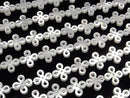 [Video] High-quality white shell openwork motif, 13x13x2mm, 1/4 or 1 strand beads (approx. 15 inches/37 cm)
