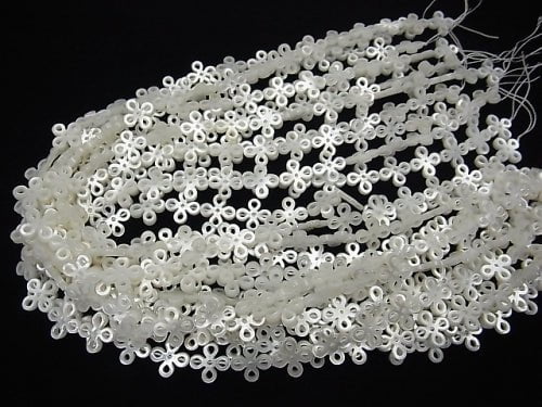 High Quality White Shell Openwork Motif 13x13x2mm 1/4 or 1strand beads (aprx.15inch/37cm)