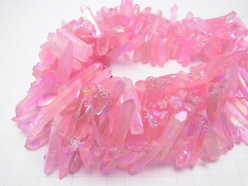 [Video] 1strand $11.79! Crystal Natural Point Cut AB Coating Pastel Pink 1strand beads (aprx.15inch / 38cm)