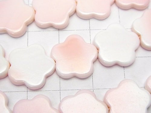 Queen Conch Shell AAA - Flower motif 14 x 14 x 3 mm half or 1 strand beads (aprx.15 inch / 38 cm)