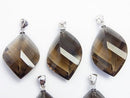 High Quality Smoky Quartz AAA Multiple Faceted Pendant [S] [M] Silver 925